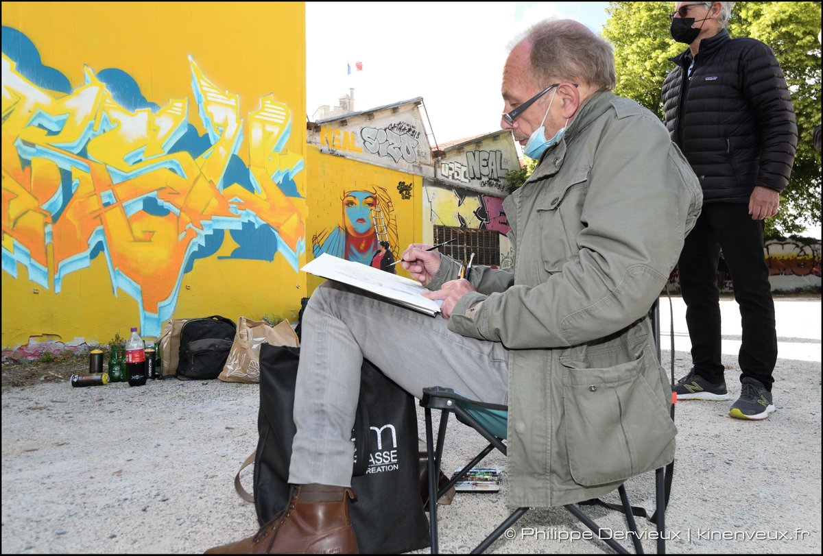kinenveux's tweet photo. #StreetArt et #graffitiart / #urbanart  pour ce week-end avec @urbansketchers et #LordInTheWest pour parer la #BelleduGabut de couleurs chatoyantes 👍 https://t.co/RXhtZJ20H6