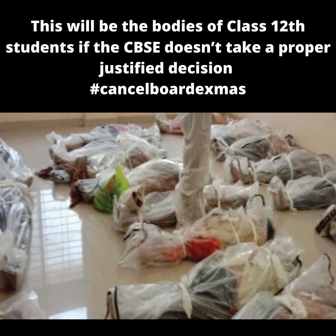 AWxrldz's tweet photo. Millions are dying and the CBSE wants to attend exams in the midst of this pandemic.
Please consider the lives of these innocent students who still have a bright future.
#cancelboardexams
#cancelclass12thboardexam2021 #CancelAllExams https://t.co/zx84d4Z1Pa