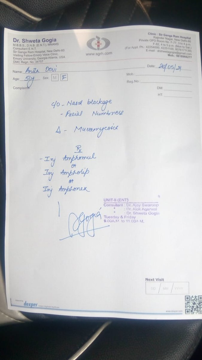 GahlawatHoney's tweet photo. She has been admitted for 5 days now, her requirement is 6 vials/day. Since past 1 month she has been hospitalized for covid then post covid and now black fungus. She is in so much pain. Please help 🙏
@msisodia @AamAadmiParty @sgrhindia https://t.co/PDaeY6SUZO
