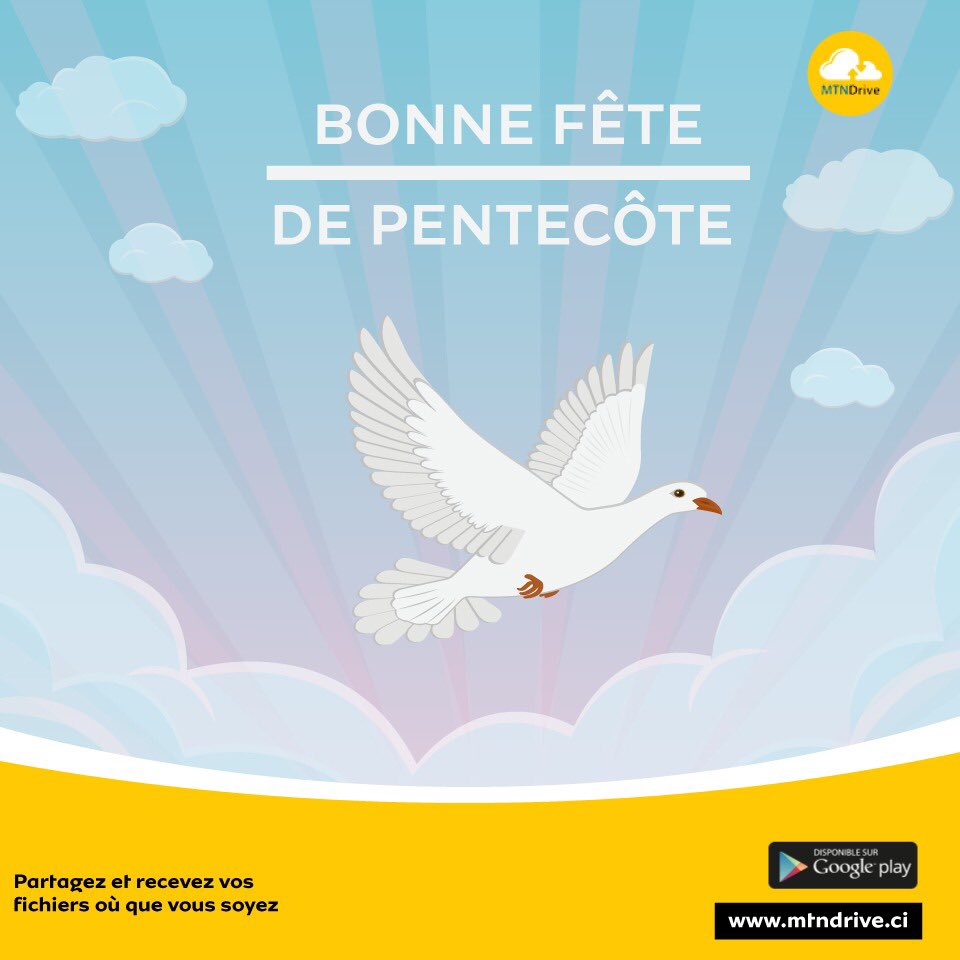 mtn_drive's tweet photo. MTN Drive souhaite une belle fête de Pentecôte à la communauté chrétienne 🙏

 #mtndrive #partage #donnees #Pentecote https://t.co/h23h6ZWGlD