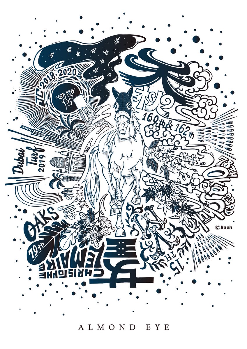 No.100 アーモンドアイ ツイッター始めて絵を投稿し始めて、ほぼ2年、ついにNo.100まできましたー(*´∀｀*) 落書きのようなイラストに温かいコメントいつも励みになってます🥺🥺🥺  これからもよろしくお願いします(*´ω`*) #アーモンドアイ, image size:848x1200