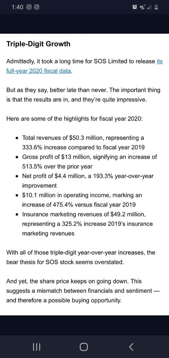 ChappyHawk's tweet photo. $SOS 333% increase in total revenue, 513% increase in gross profit.. earnings this upcoming Thursday and with numbers like this imo this is easily one of the most undervalued stocks in the entire market.. monday things will be interesting if enough people catch wind of these #'s https://t.co/OZiCJA59Wn
