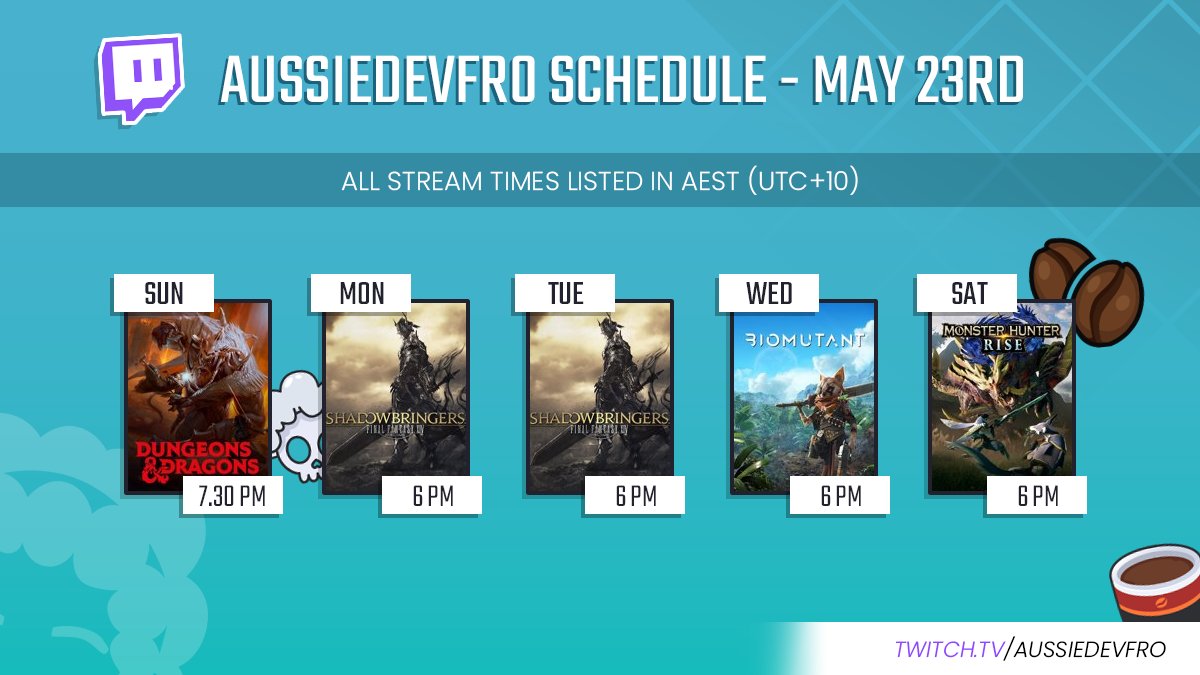 AussieDevFro's tweet photo. A fresh streaming week starts today!  
We got a new game coming out this week, that I cannot wait to checkout!  #Biomutant cannot release fast enough! https://t.co/o8w8l6l8pK
