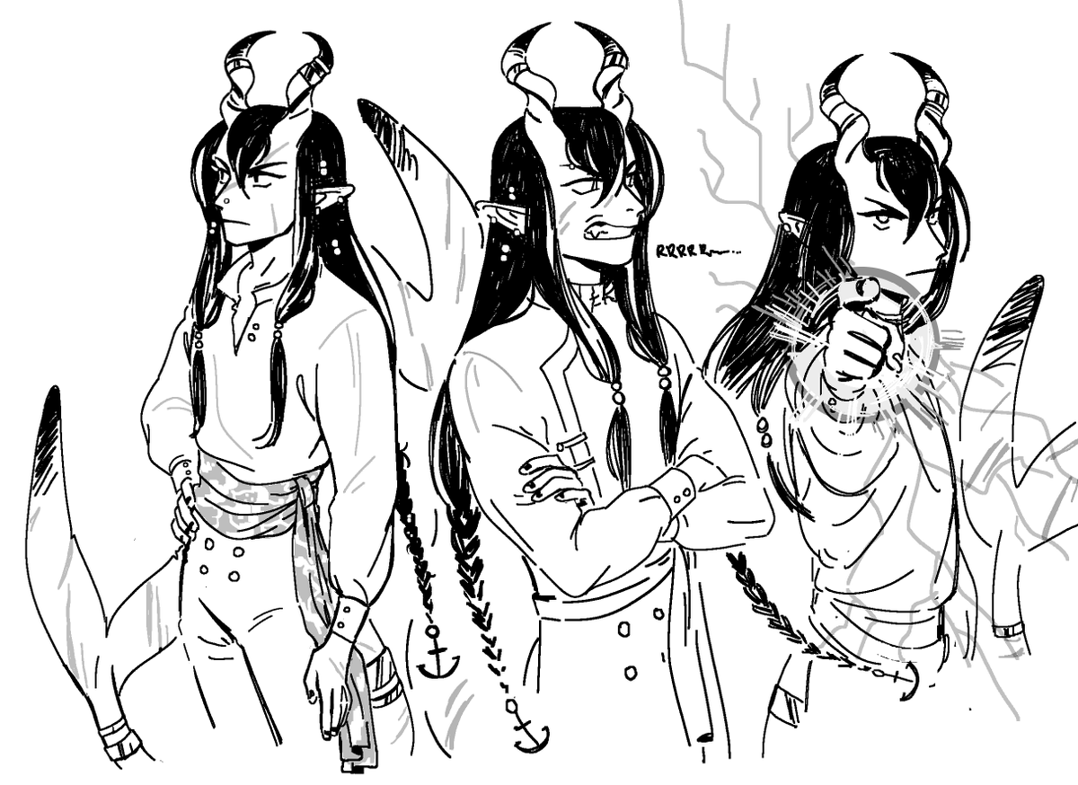 doodling my storm sorcerer, heian, during our dnd session today! 