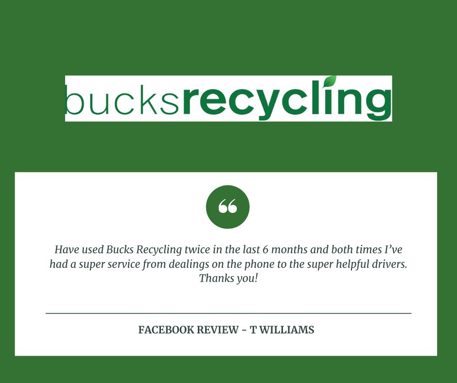 bucks_recycling's tweet photo. A recent review from one of our lovely customers... https://t.co/UNAh4jSUwD