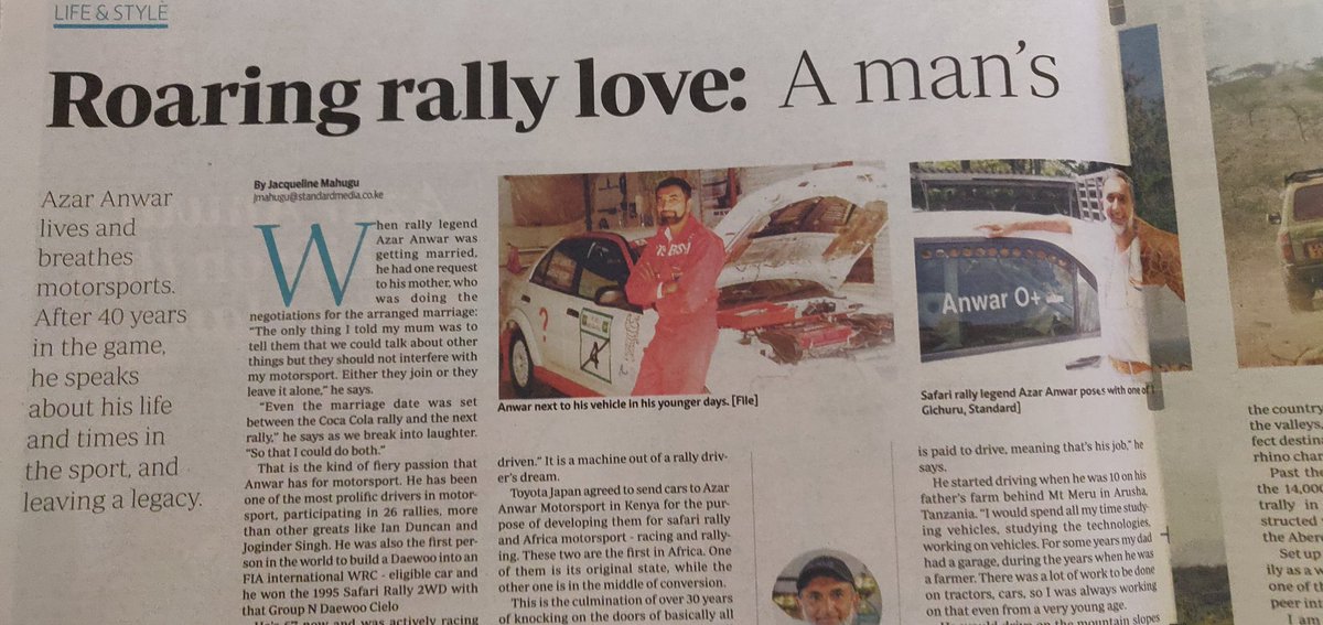 azar_anwar's tweet photo. I'm having a great time with today's issue of the @StandardKenya https://t.co/UsGYqltZwT