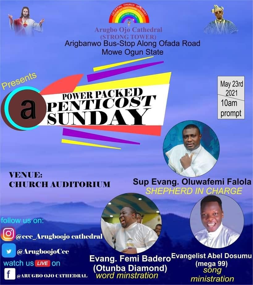 mega99onelove's tweet photo. All roads lead to CCC ARUGBO OJO CATHEDRAL, Mowe Ogun State for a POWER PACKED PENTECOST SUNDAY.
#1luv
#thisismyear https://t.co/eqthqAAeVd