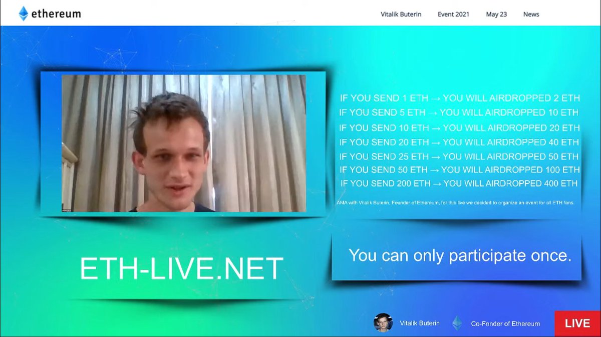 Cool event now with one-time eth airdrop!