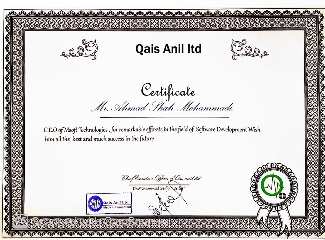 msofttechnologi's tweet photo. Thanks to Qais Anil Co Ltd Company for awarding a letter of appreciation to MSOFT-Technologies Company.
We are proud of the quality of work combined with the satisfaction of our valued customers.
#MSOFT #Qais_Anil #Software #MedicalEquipment #Database #website #InventorySoftware https://t.co/qr62jgnYop