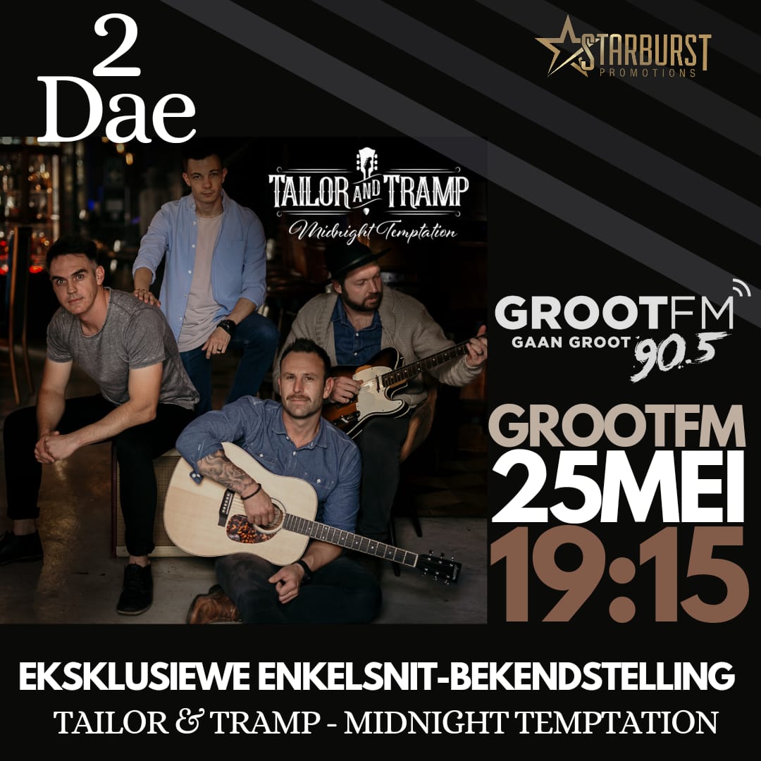 StarburstPromo's tweet image. #2dae #MidnightTemptation #TailorAndTramp
Hierdie gaan goed wees!
Eksklusief op @GrootFM !