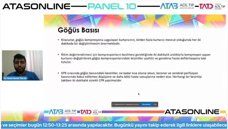 ATAB2008's tweet photo. Hasan Burak Toprak sunumuyla 10. Panelimiz başladı temel yaşam desteği🏥 @TrTATD @ed_mobil @prothemanes @B_sapmaz @Burcu_Yilmazzz @MelekCirik @caglkua @fyaldizkaya @Mugearslanmd @drzaferbeser @Mugearslanmd @oraletikioldu https://t.co/cbUGxTYsFY