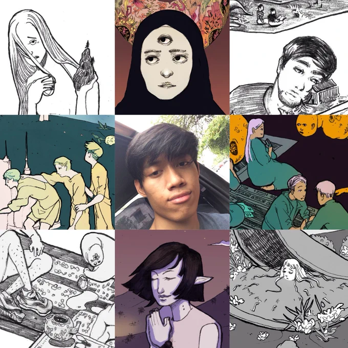 I love doing these cause you kinda get to see the progression and life dying out of my face 

2016 &gt; 2019 &gt; 2020 &gt; 2021 #artvsartist 