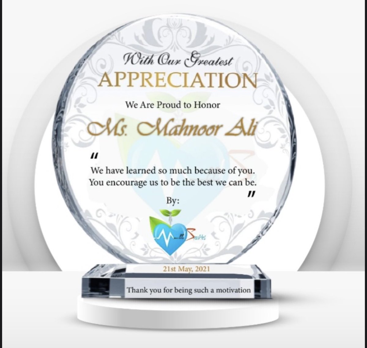 mahnoooraliii's tweet photo. Thank you for this token of appreciation team Med Sparkles
#css2020 #pharmacists #pharma #pakistan #css2020finalresult #civilservices #bureaucracy #medicine #healthcare #team #appreciation #motivation #inspiration #csstudents #css #pharmaceuticals #civilservants https://t.co/vBHjswYxY6