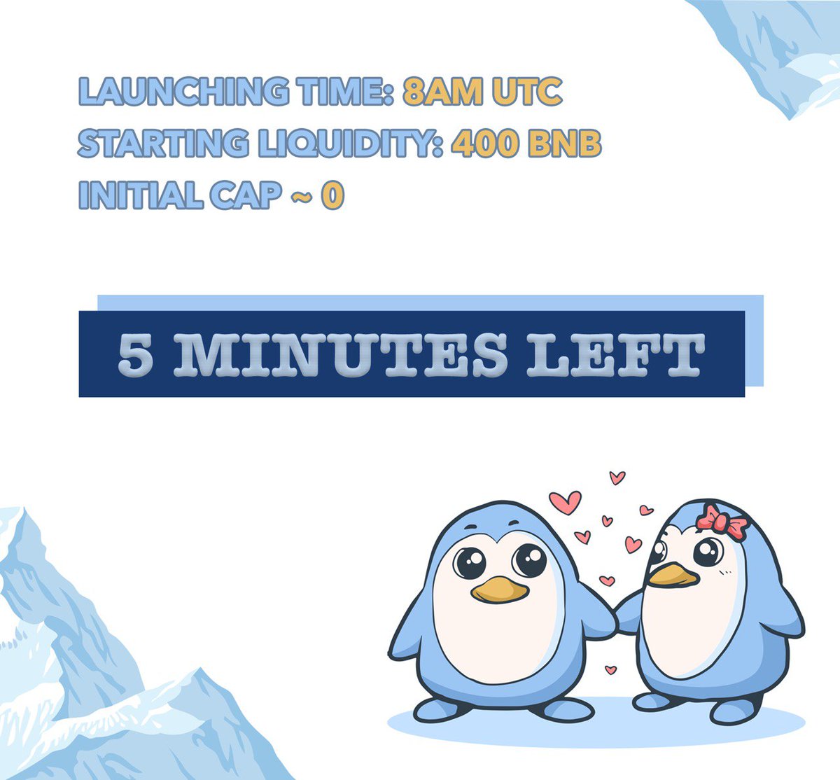 Pengitoken's tweet photo. 🐧OFFICIAL PANCAKESWAP LAUNCHING TIME: 8AM UTC+0

🐧PENG Token Contract: 0x70AC8c59315f8DFab11D7E48117cFEB5DFF1a550

🐧Safe Slippage: 6%

🐧PancakeSwap link: https://t.co/8wFyniGbHE

✅Please check if post is sent from https://t.co/kYsnueNVW3 https://t.co/G28kgDD5GV