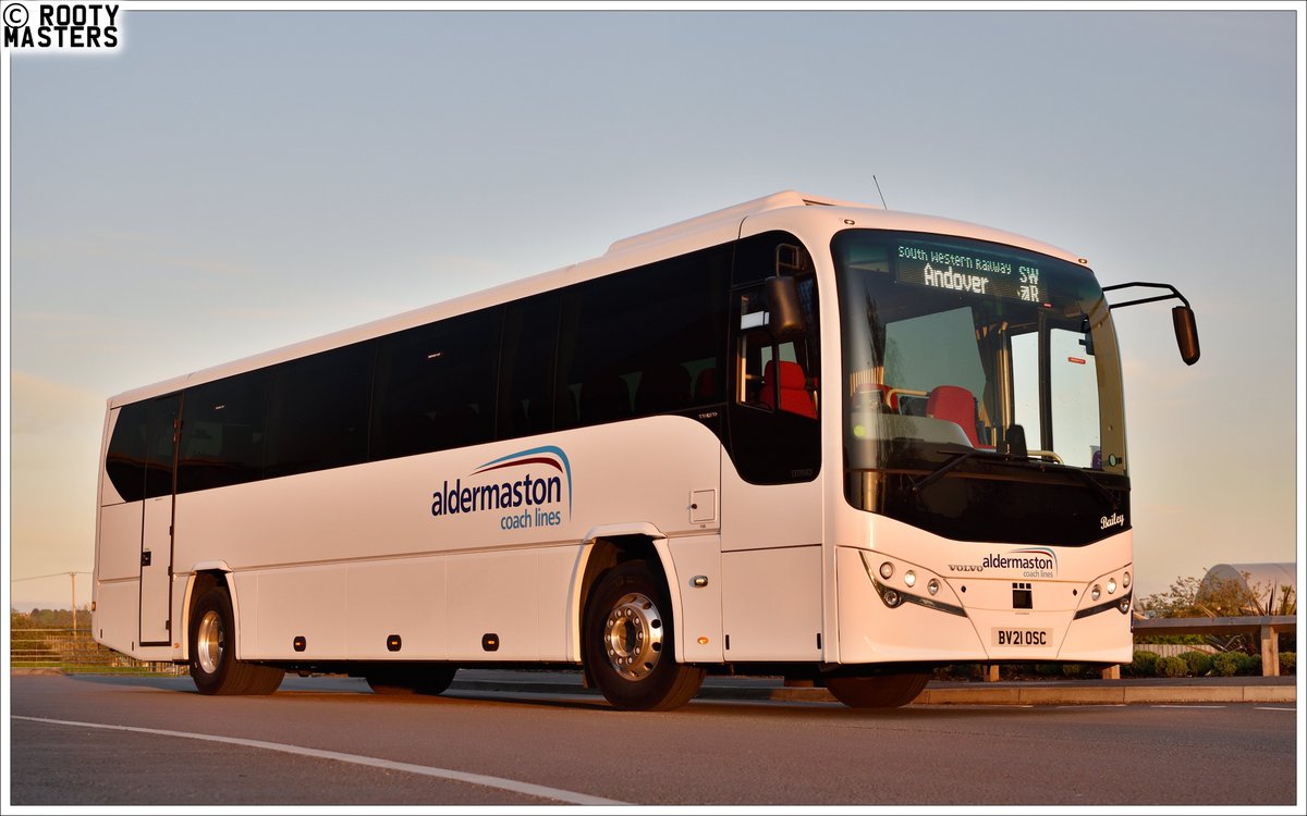 rootymasters's tweet image. Brand new PSVAR spec Volvo B8R / Plaxton Leopard C59FL BV21OSC has entered service with Berkshire-based Aldermaston Coach Lines.