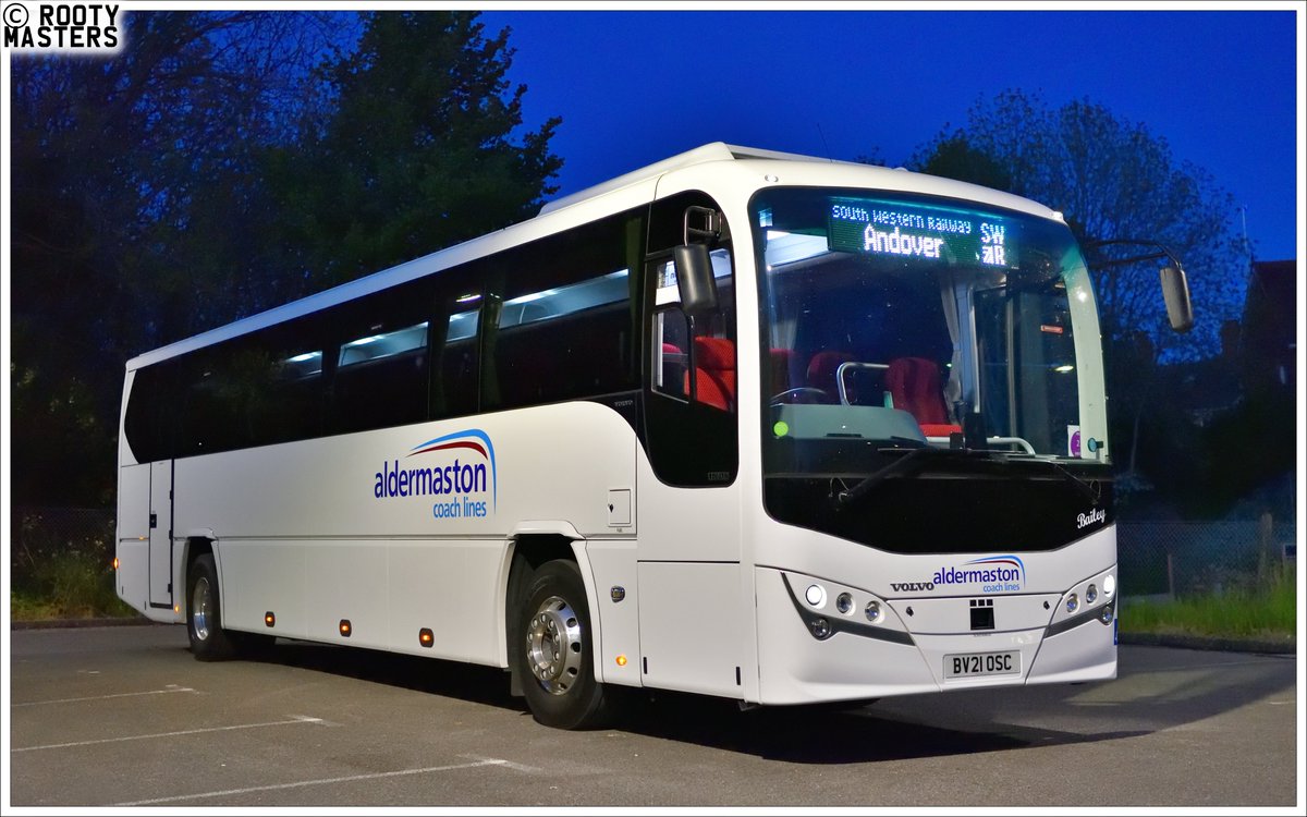 rootymasters's tweet image. Brand new PSVAR spec Volvo B8R / Plaxton Leopard C59FL BV21OSC has entered service with Berkshire-based Aldermaston Coach Lines.