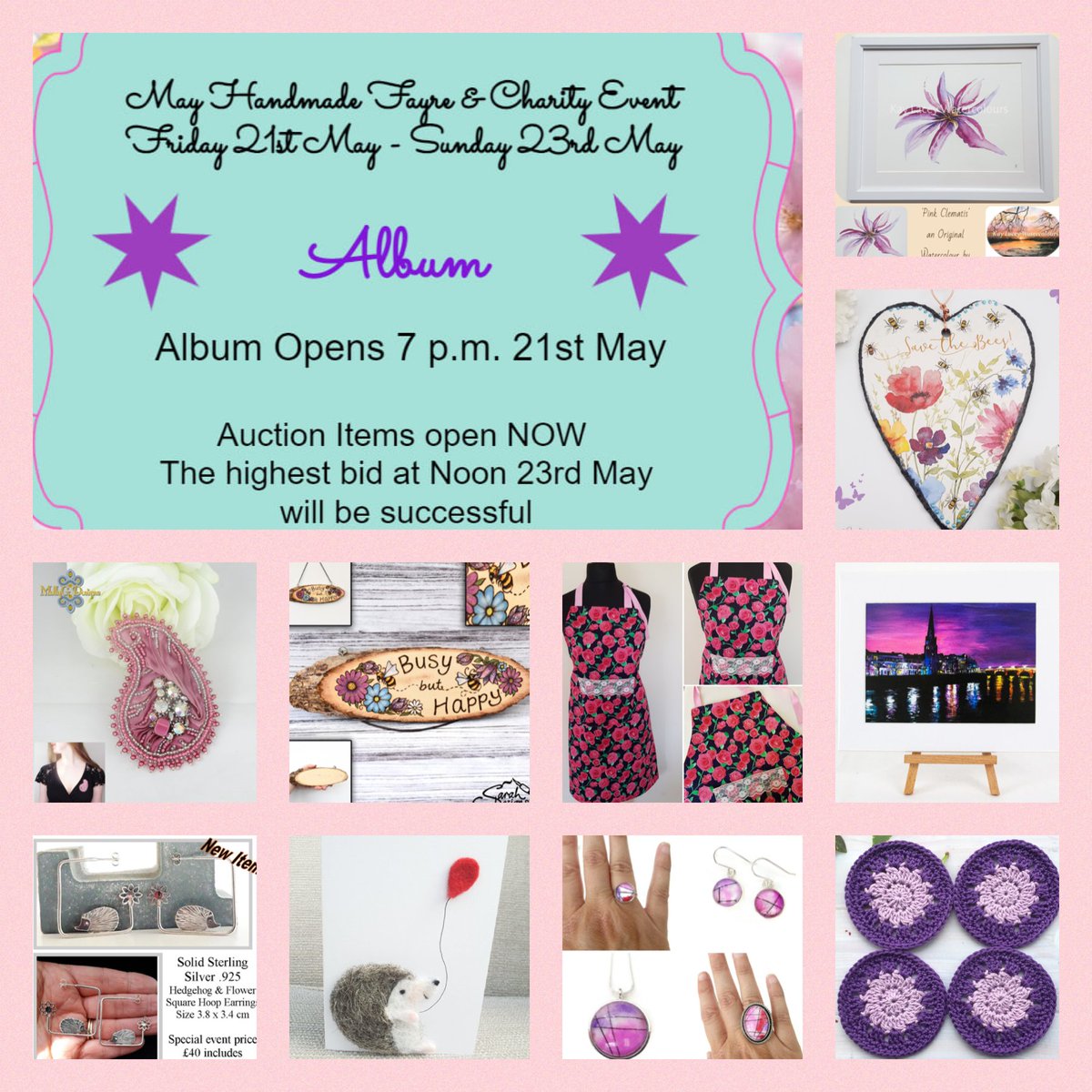 MollyGDesigns's tweet photo. It's the last morning of our event. Some fabulous pieces still available 
https://t.co/ak2kDIaXUm
and you have time to grab a raffle ticket via our Just Giving page See album for details)- raising money for Cancer Research. 
#UKGiftAM #ukgifthour #handmade #charity https://t.co/7VKgRiuqCo