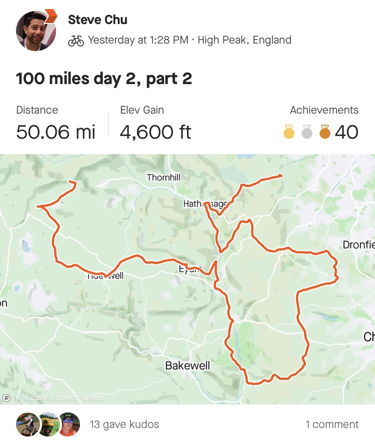 Day 2 of our 200-miles of cycling for <a href="/CLIC_Sargent/">CLIC Sargent</a> got split due to my Garmin error. 10,200ft of climbing. Uggghhh