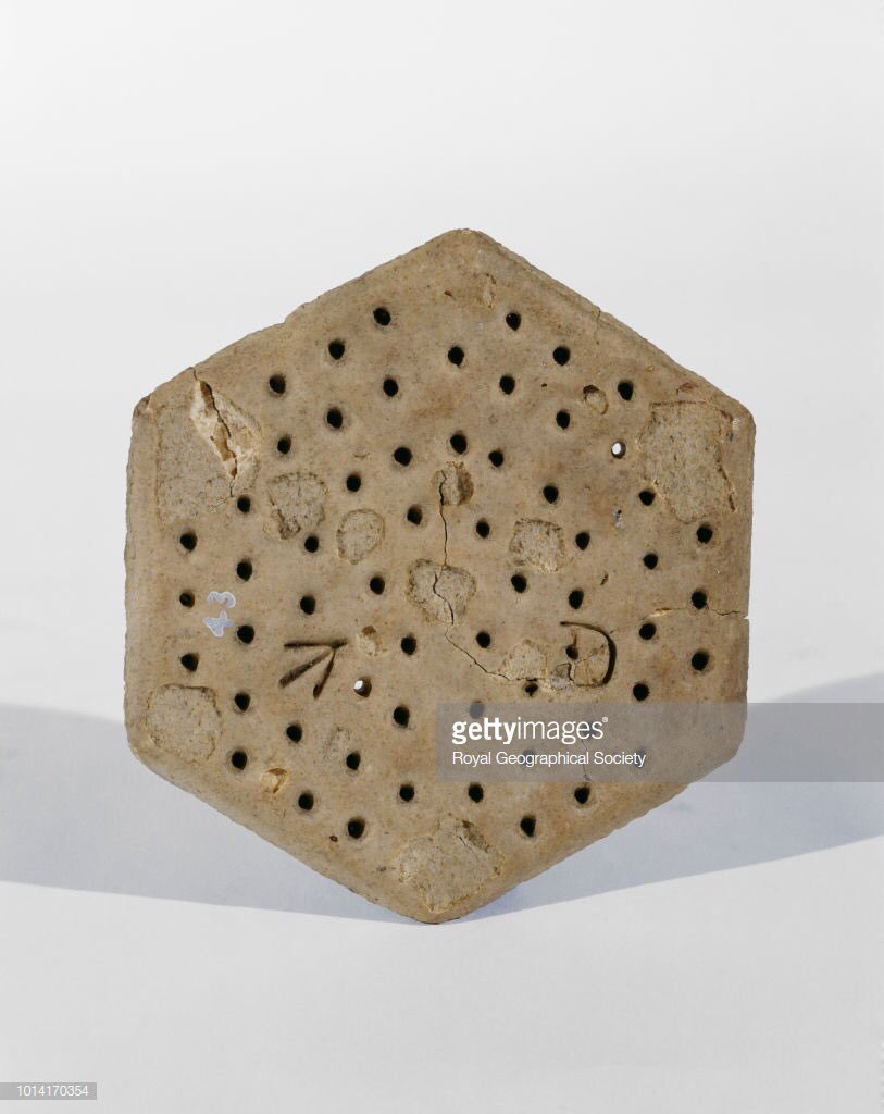 #OnThisDay 1828 <a href="/RoyalNavy/">Royal Navy</a> approved the introduction of Sir Thomas Grants Hexagonal Ships biscuit. They were made in the newly built and state of the art bakery in the RN Victualling yard, Clarence Yard, #gosport by machines and were hexagonal to reduce waste.