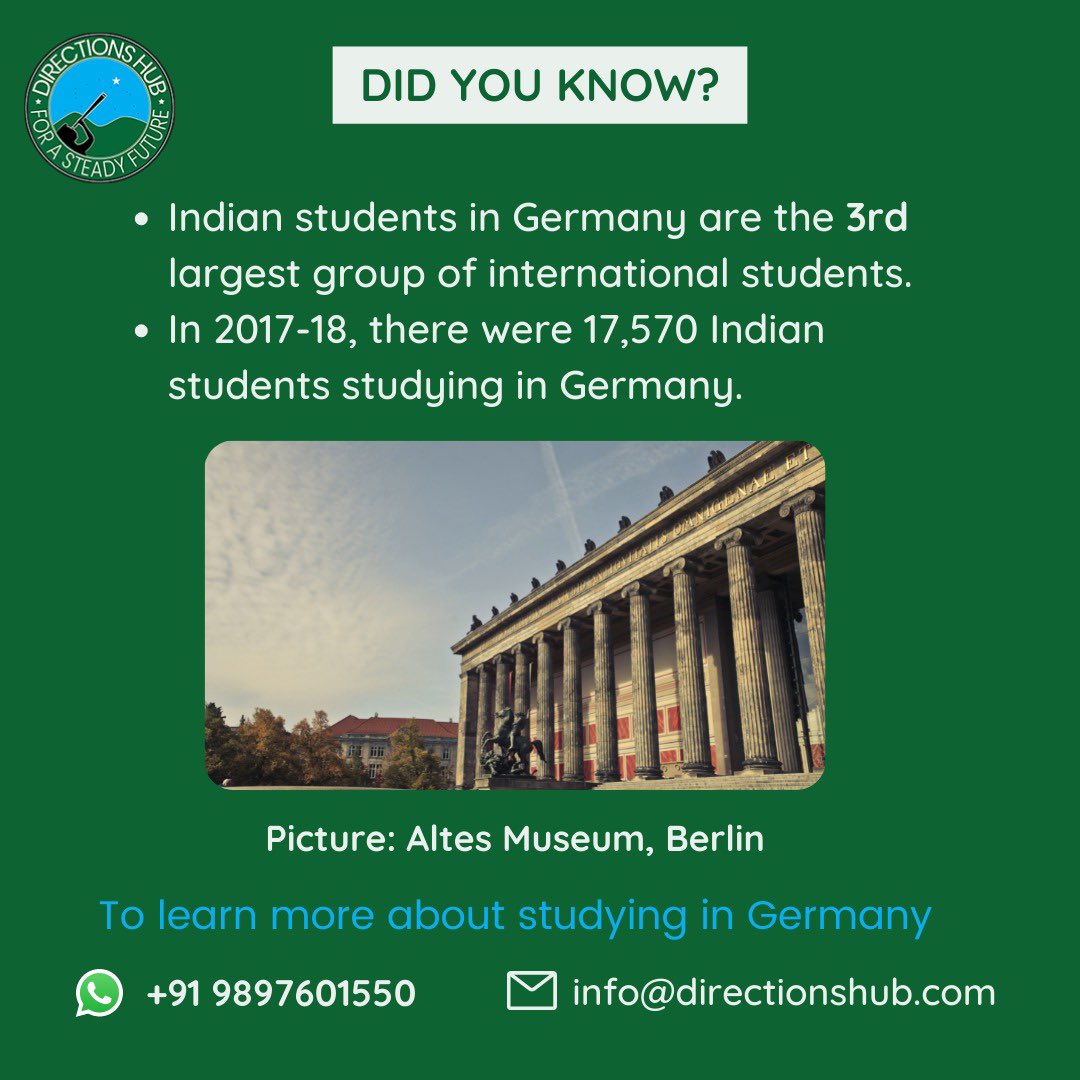 Germany is a popular study abroad destination for Indian students.

If you want to explore the #StudyAbroad opportunities in #Germany then Whatsapp or call us: 09897601550 

#StudyInGermany #CareerOpportunities #EducationOverseas #StudyAbroadLife #GermanyEducation #Nainital
