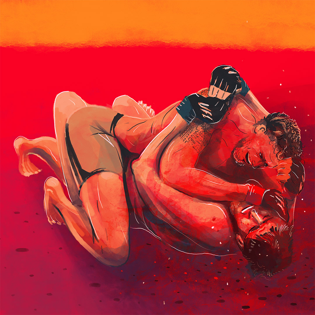 At #UFCVegas27 @jackthejokermma applies jokerfied ground and pound to win a tough fight against <a href="/edmenshahbazyan/">The Golden Boy</a> ; I really love how the fight played out between the 2 styles, a great "MMA sport narrative" #figuredrawing #mma #fightnight #mmaart #thejoker