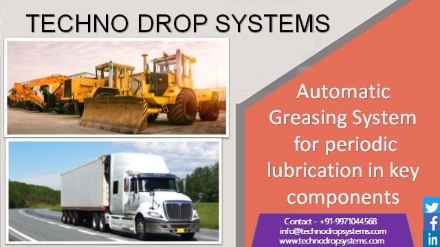 Automatic Greasing System by <a href="/TechnoDropSys/">TechnoDropSystems</a> provides optimal lubrication with minimal heat build up in your industrial equipment and vehicles.  Visit technodropsystems.com
#suppliers #constructionequipment #automotive #Chennai #Trichy #Odisha #Karnataka #AndhraPradesh