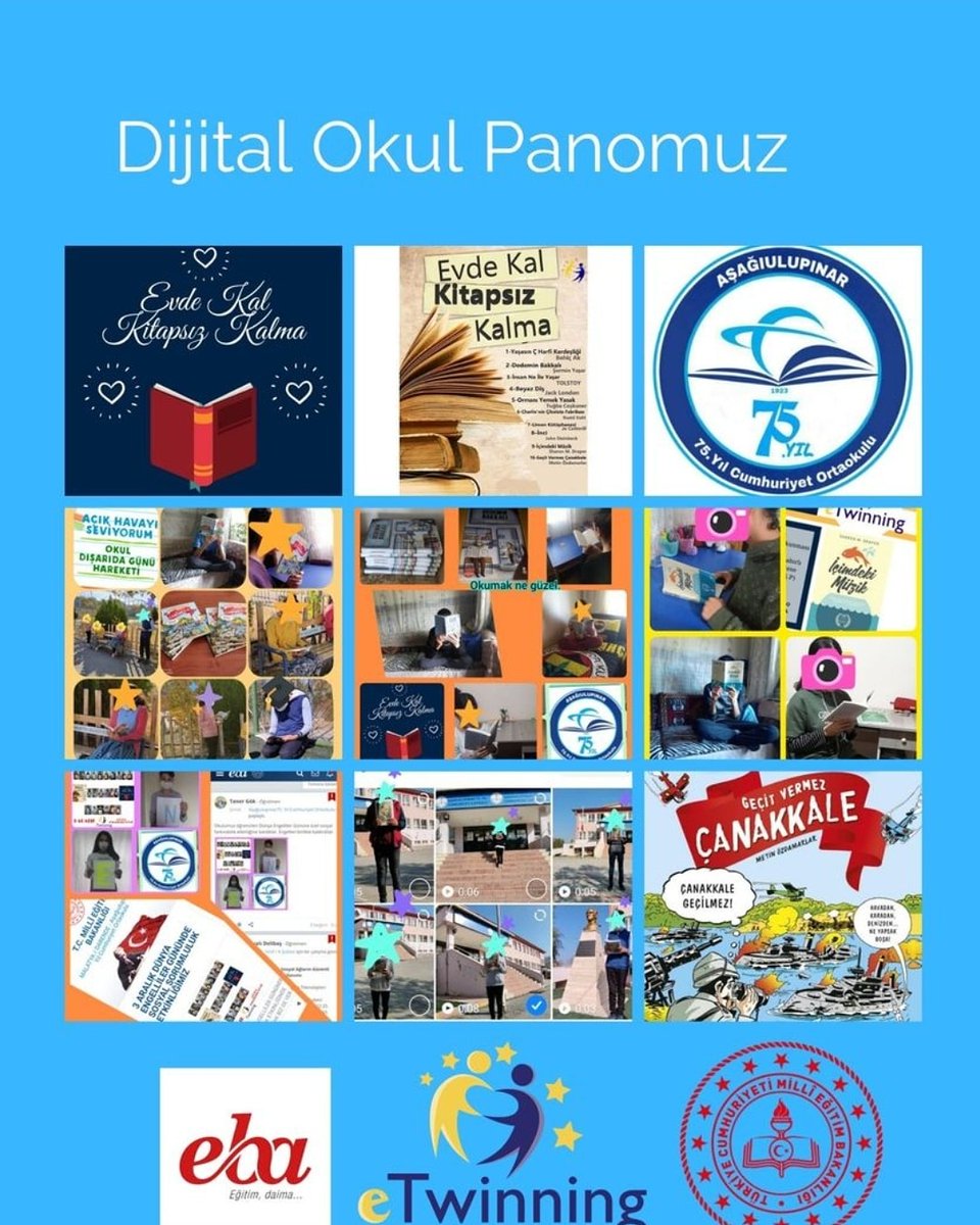 kitapsizkalma's tweet photo. Aşağıulupınar 75.Yıl Cumhuriyet Ortaokulu olarak pandemi sebebiyle okul panomuzu dijital pano olarak yapıp yayınladık. https://t.co/bc4bFb4BG7