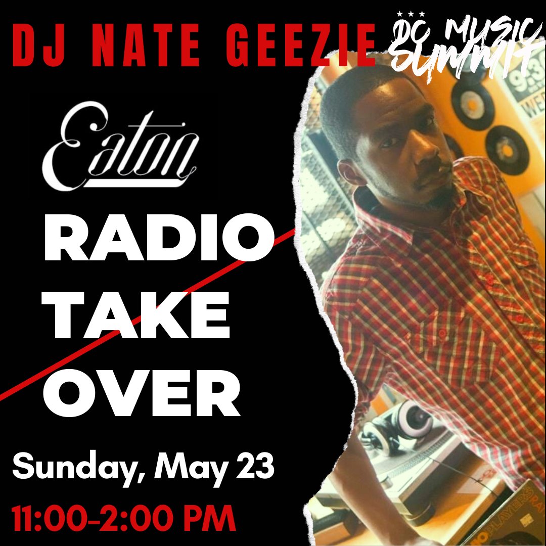 DCMUSICSUMMIT's tweet photo. We are coming back at y'all with day 3 of our radio take over at the (@EatonHotelDC)🎤 🔥 👉DJ Nate Geezie live @ 11AM-2PM 👉DJ Franky J live @ 2PM-5PM 👉MUNDOMIO live @ 5PM-7PM!!! Make sure you register, tune in, and join us for the last day of the #VirtualDCMS🎉! https://t.co/DB4EOMAaKi