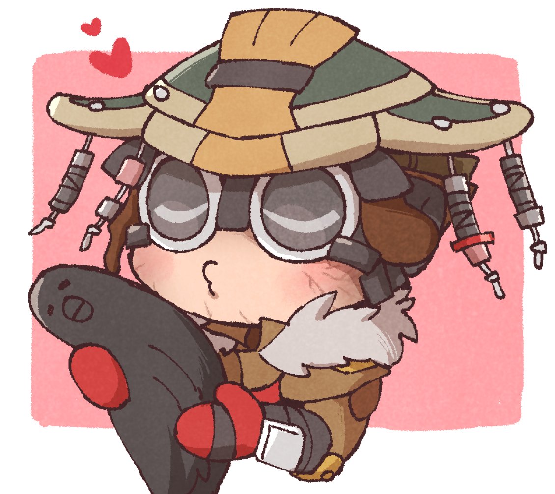 cable heart 1other goggles puckered lips holding chibi  illustration images