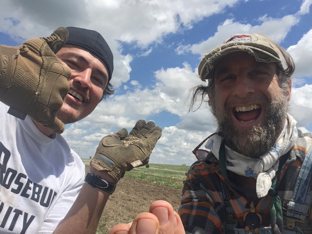 organiccowboy's tweet photo. Field trial planting in Native America-Working w/a Rosebud Sioux enterprise on an Organic #superfood crop-Here's Moses Traversie & me planting the trial B4 the 125-acre planting-Grateful 4 the folks w/whom #hemp connects me https://t.co/SUbw3TuYUi #HempBound #AmericanHempFarmer https://t.co/RPbIe7S6O7