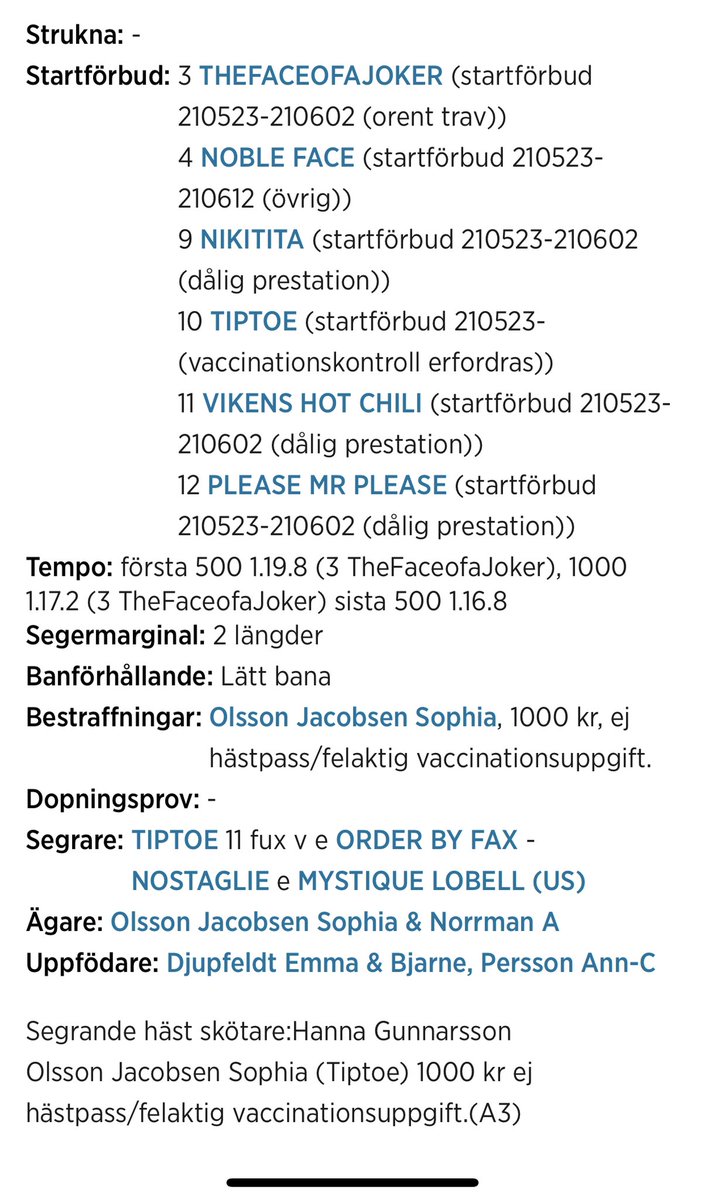 Pinsamt.... Startförbud på hälften av fältets startande. Dålig reklam för montésporten. #travsport