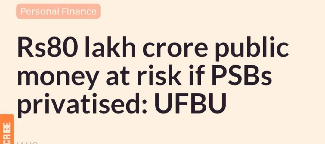 HarshBisaria's tweet image. Today Bankers are raising their voice against privatization, PSBs have made Corporate companies. PSBs are the back bone of Indian Economy.

Don&apos;t forget the sacrifice &amp;amp; hard work of PSBs employee for growth of Indian economy.

Why Modi risking 80 lakh crore public money?
#PMSales