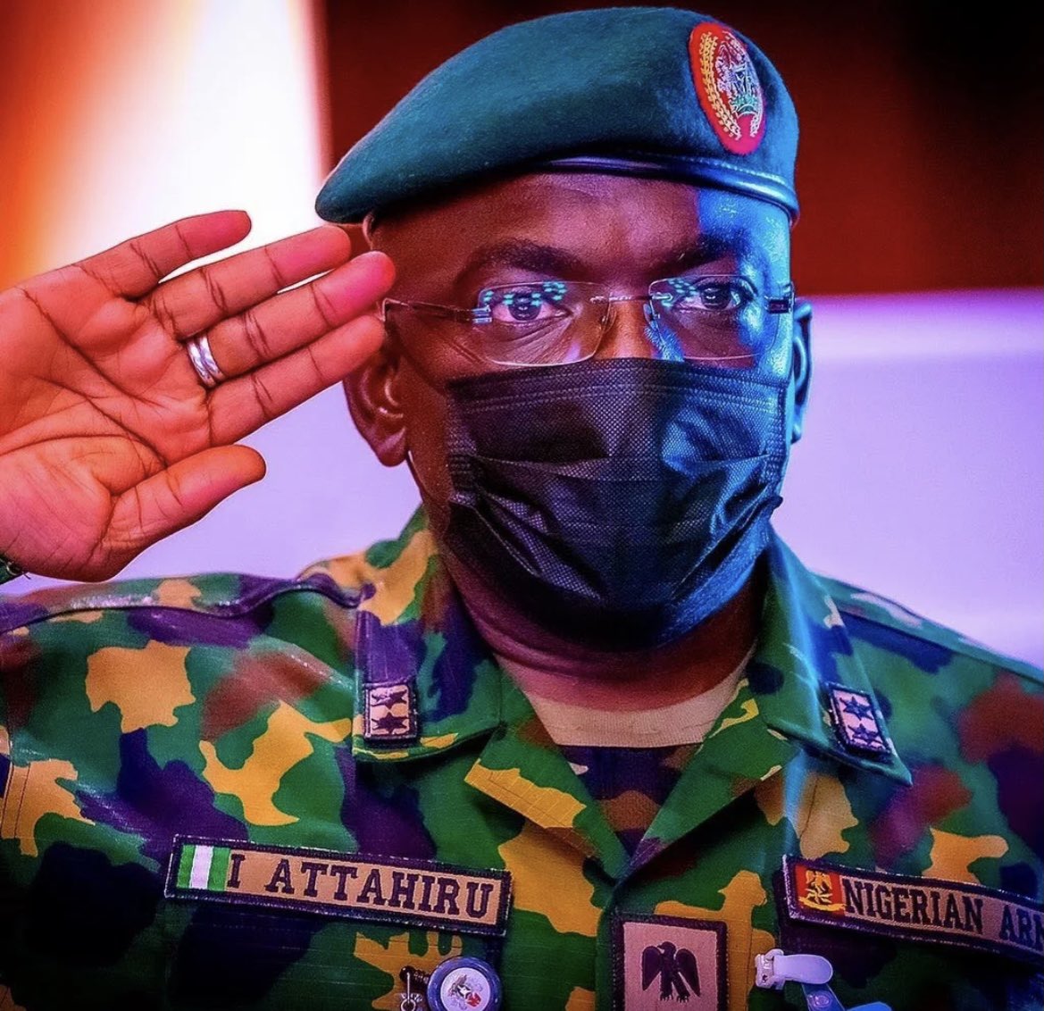 jumokeadenowo's tweet photo. Lt. General Ibrahim Attahiru 1966-2021.
.
Patriot , Quintessential Soldier , Officer , Gentleman , Brother ,Friend .
.
Irreplaceable loss to country and continent . May God comfort your family , your friends , Nigeria and Africa. #devastated #gutted #RIPCOAS #ChiefofArmyStaff https://t.co/HVFzN65cXa