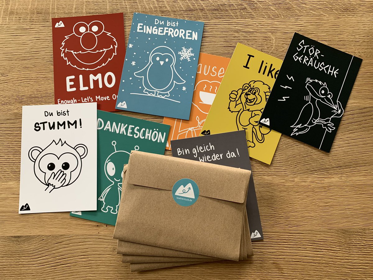 Heute habe ich tolle Meetingkarten von @SabinaLammert/<a href="/_leadventure_/">leadventure</a> im Briefkasten gefunden. Jetzt kann das Team ausgestattet werden. Danke schön 👍