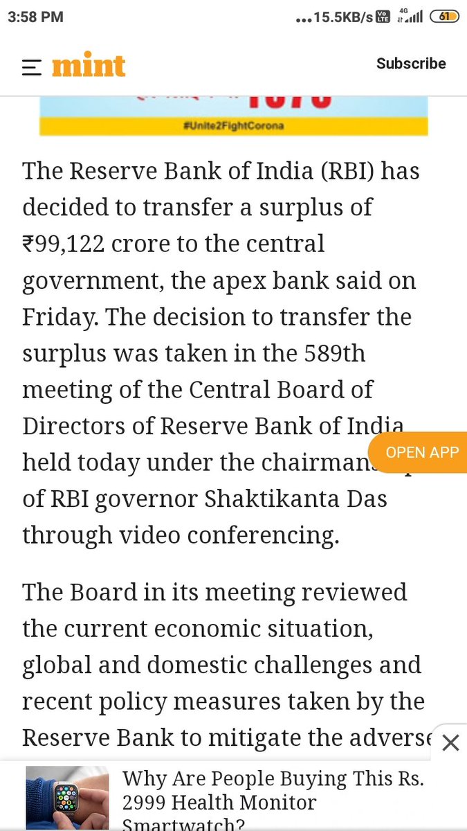 Moratorium4All's tweet image. #वैश्विक_आपदा #CoronaVirus में जहाँ एक और आमजन अपना सब कुछ बेचकर भी #BankEmi की व्यवस्था नही कर पा रहा है वही @RBI का शुद्ध लाभ 99122 cr होना और उसे #केन्द्रसरकार देना देश के आर्थिक रूप से परेशान मध्यमवर्गीय परिवार के साथ धोखा है। #मोदिसरकार #मध्यमवर्ग से ही आप हो ध्यान रहे।