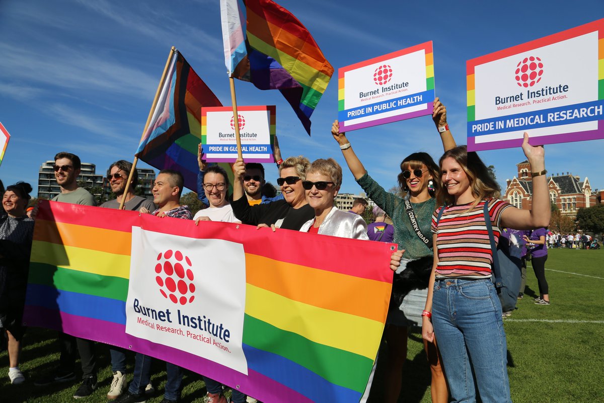 Thanks to @midsumma for the opportunity for our wonderful @BurnetInstitute staff to take part in today's #PrideMarch and to Melbourne for a magnificent day to celebrate diversity and inclusion