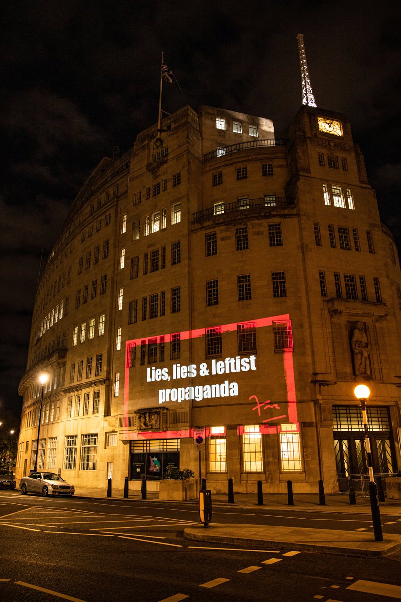 RT @DominicFrisby: Projectorman strikes again. BBC HQ last night https://t.co/QWMf0hypho