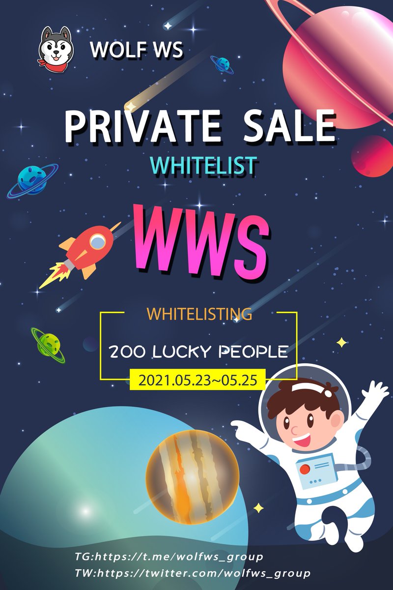 wolfws_group's tweet photo. 💥 WOLF WS PRIVATE SALE WHITELIST💥

📢 We are excited to announce the upcoming private sale event 💎

Don't miss the chance to be one of 200 lucky people to buy the WWS Token at the cheapest price 💎💎💎

📖Whitelist Form 

https://t.co/hUttePsBJQ

Good luck 💪 https://t.co/syvOCDtV3M