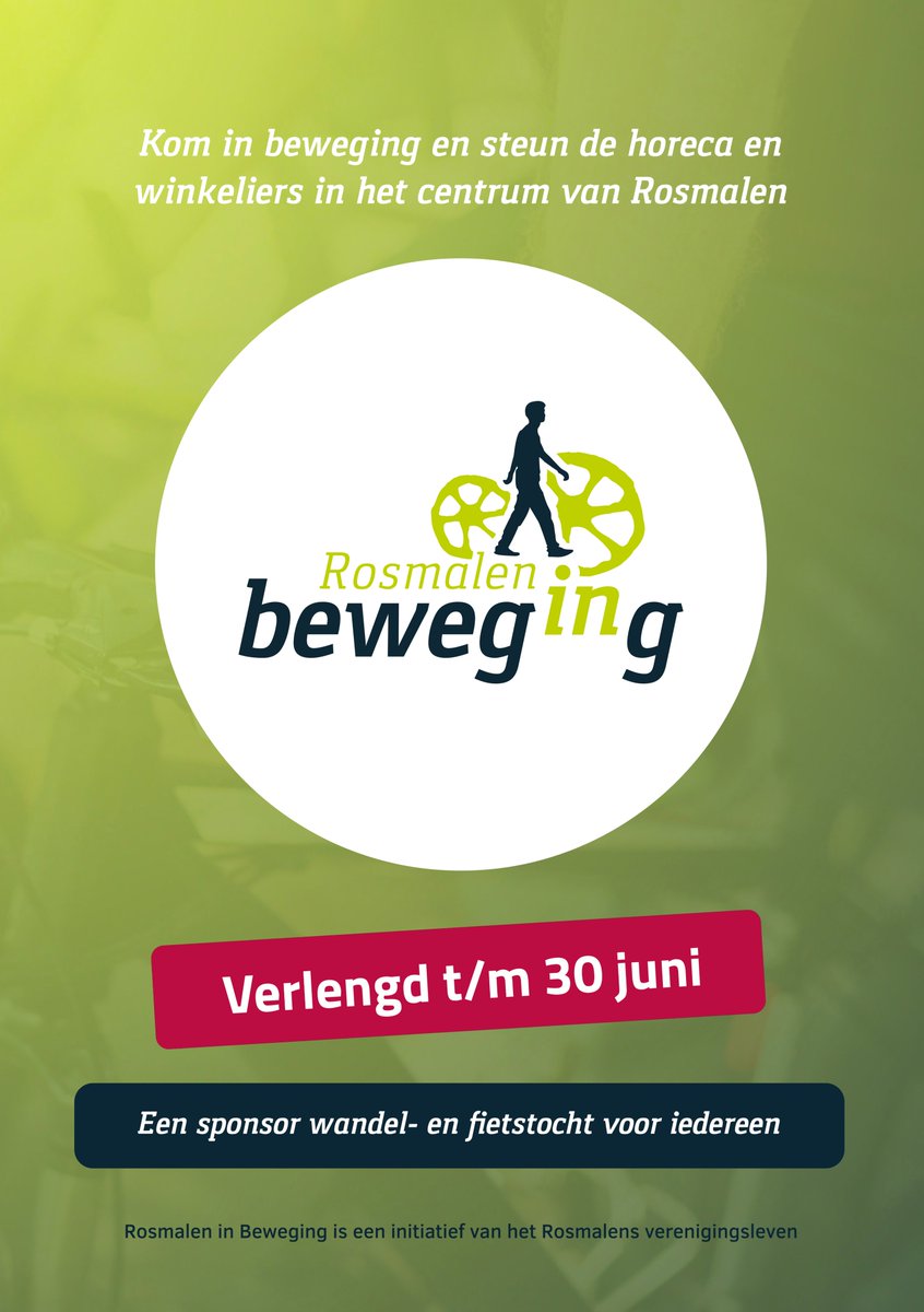 Door de extreem slechte weersomstandigheden van de afgelopen tijd is de actie 'Rosmalen in Beweging' verlengd tot en met 30 juni a.s. 
Inschrijven kan via : forms.gle/egNQ7YCkjMEpnC…