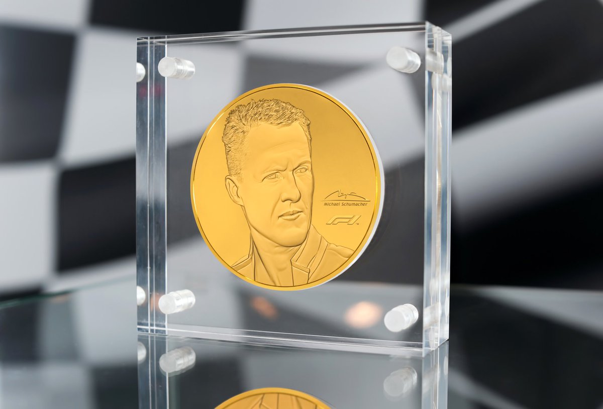 keepfighting's tweet photo. Thankful to our partner @RoslandCapital1 for donating this one-off 1kg gold coin with Michael @schumacher’s image - licensed by @F1 and @keepfighting Foundation - to be auctioned off at the @AmberLoungeLtd auction at the #MonacoGP in favour of children’s charity @CaudwellKids. https://t.co/FWf76Vekbq