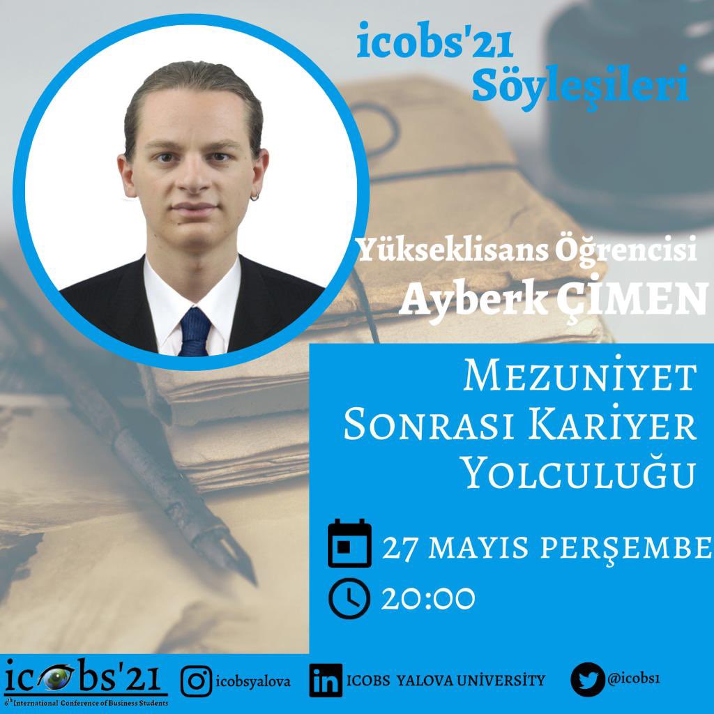 icobs1's tweet photo. ⭐️ Bu hafta Organizasyon Komite hocalarımızdan Arş.Gör. Mustafa Yılmaz moderatörlüğünde, Yalova Üniversitesi İngilizce İşletme bölümü mezunu, iş analisti ve Dokuz Eylül Üniversitesi Yükseklisans öğrencisi Ayberk Çimen'i konuk edeceğiz. https://t.co/XvH2L1Z5dj