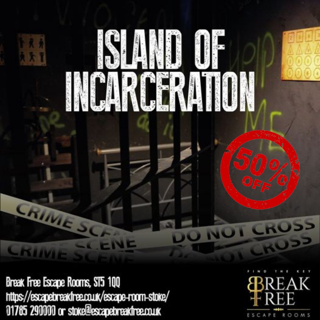 Island of Incarceration, also known as Alcatraz. The most secure penitentiary in the world created to to hold the worst of the worst. You've got life and you need to escape....... Book your adventure using code WEAREBACK50. #escagegames #weareback #lockdowneasing