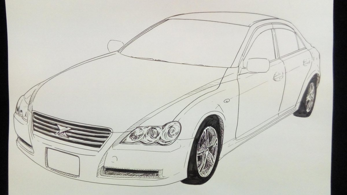 結城るい トヨタ Toyota Markx ラクガキ ペン画 イラスト王国 イラスト基地 アナログイラスト トヨタマークx