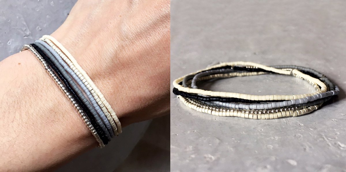 creamlattee's tweet photo. ๐คSeed Bead String Bracelet, Stretchy Strand Miyuki Beaded Choker Bracelet #black #seedbeadbracelet #stringbracelet #minimalist https://t.co/HLxVDbufqx https://t.co/p2lrdnF8G3