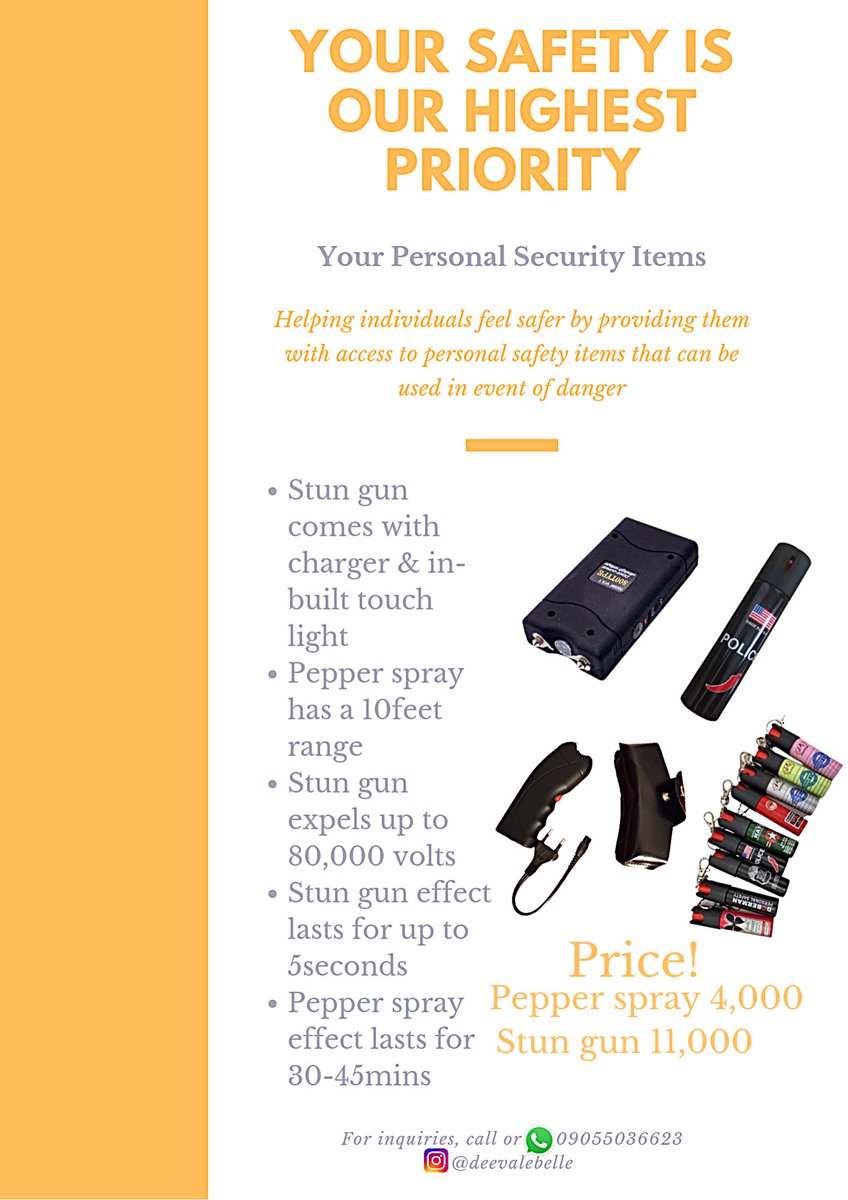 safe_guarded's tweet photo. 🗣️🔊 Ladies! Just a gentle reminder that you shouldn't buy that extra shoe or jewelry...instead invest in ur safety. Better to have it &amp; not need it than to need it &amp; not have it. Cop one of these now👇🏼 DM is open.
#AbujaTwitterCommunity #StaySafe #pepperspray #peppersprayvendor https://t.co/2JLt0mYECC