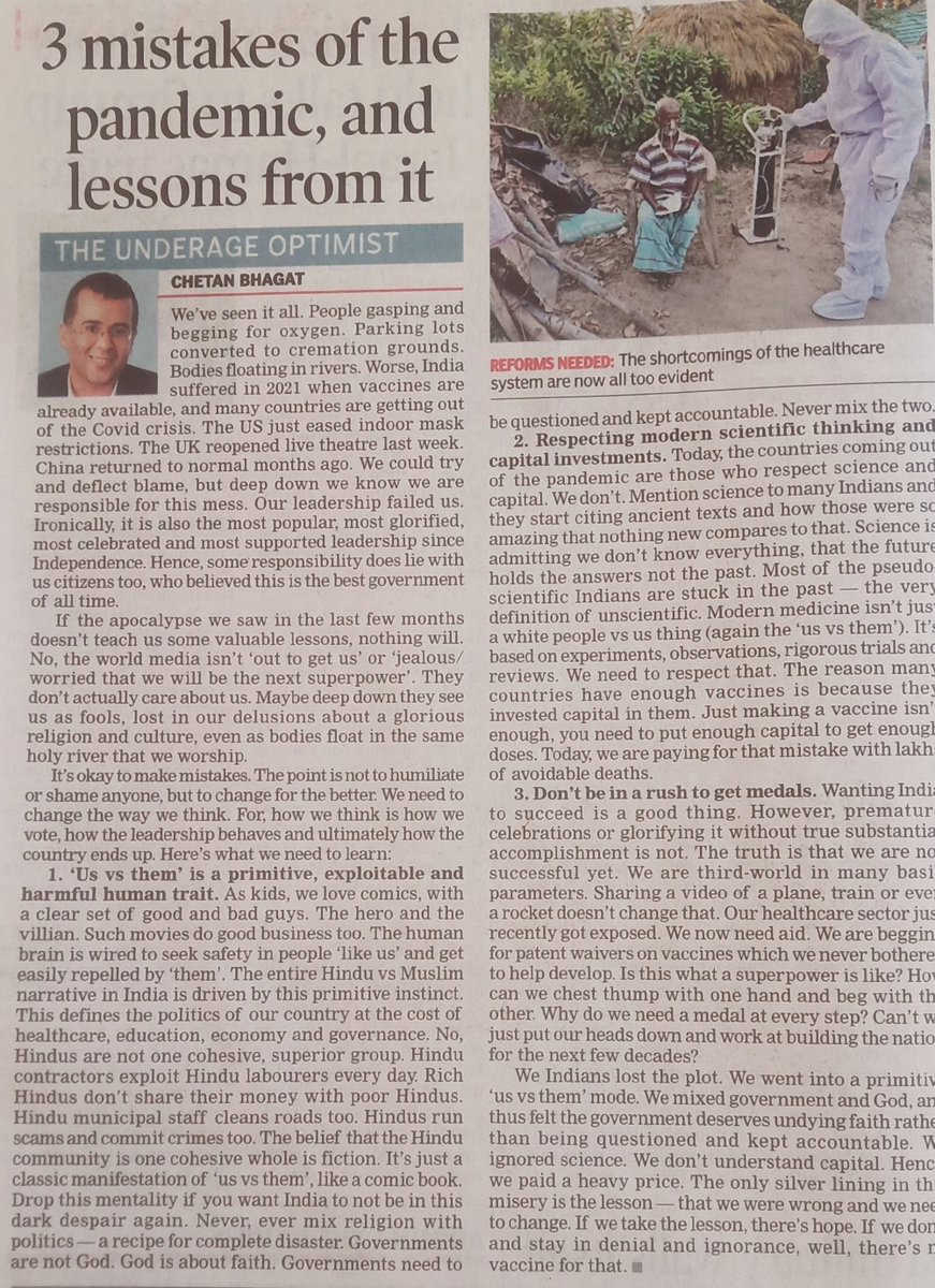 sameerbaghela's tweet photo. Well written article by @chetan_bhagat 👍👍👍👍👍  👏👏👏👏👏👏 https://t.co/xfn5SJZjwB