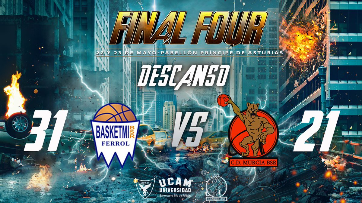 UCAMMURCIABSR's tweet photo. 💥 | FINAL FOUR BSR – 2020/21 | 💥
🏆 ¡FINAL!
DESCANSO.
🏀 @ABasketmi 🆚 @UCAMMURCIABSR
📺 https://t.co/QOfK8HgnqA
📊 https://t.co/SlZJ9kGX2m
¡¡VAMOS!! 💪🏼💪🏼
💯❤️🏀♿
#FinalFourBSR #TodosAlRojo https://t.co/nRoPMgofhD