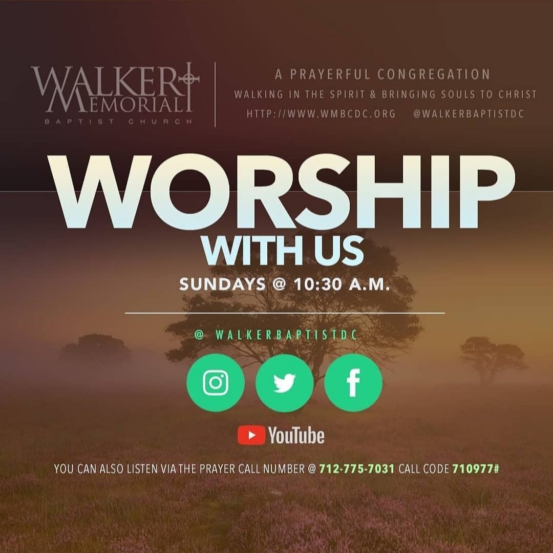 WalkerBaptistDC's tweet photo. #WMBCDC Welcomes one and all to worship with us every Sunday at 10:30 AM EST via https://t.co/jAwrcAVHx9, YouTube or Facebook. Join us!
.
.
#SundayService #DcChurch #SundaySermon https://t.co/Ew3lNVUtUh