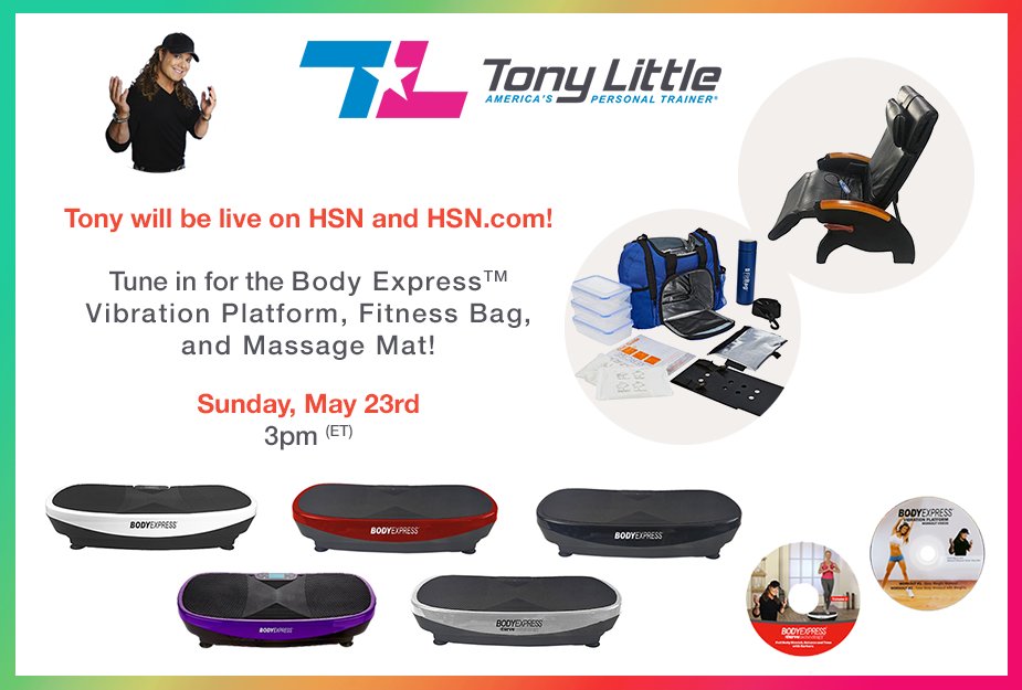 TonyLittleReal's tweet photo. Join me on @HSN today starting at 3PM ET! I'll be there with mu #VibrationPlatform #FitnessBag and #MassageMat! You don't want to miss out on this incredible #LiveShow! #YouCanDoIt #Fitness #Goals #PersonalTrainer #WeightLoss #SummerBod https://t.co/UwRCnqKD2g
