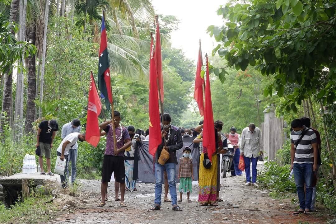 media_chin's tweet photo. Today’s anti-regime protest in Kalay, Sagaing Region. 
#WhatsHappeningInMyanmar https://t.co/VY5FGC2hry